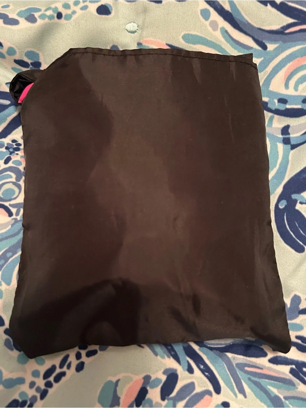 Victoria's Secret Sport Foldable Reusable Shopping Tote Bag Black Pink Logo